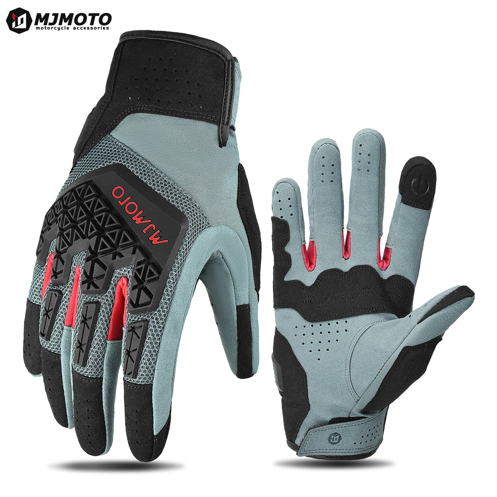 

MJMOTO Motorcycle Riding Gloves Men Touchscreen Motocross Gloves Anti-fall Motorbike Gloves Breathable Mesh Motorcyclist Gloves