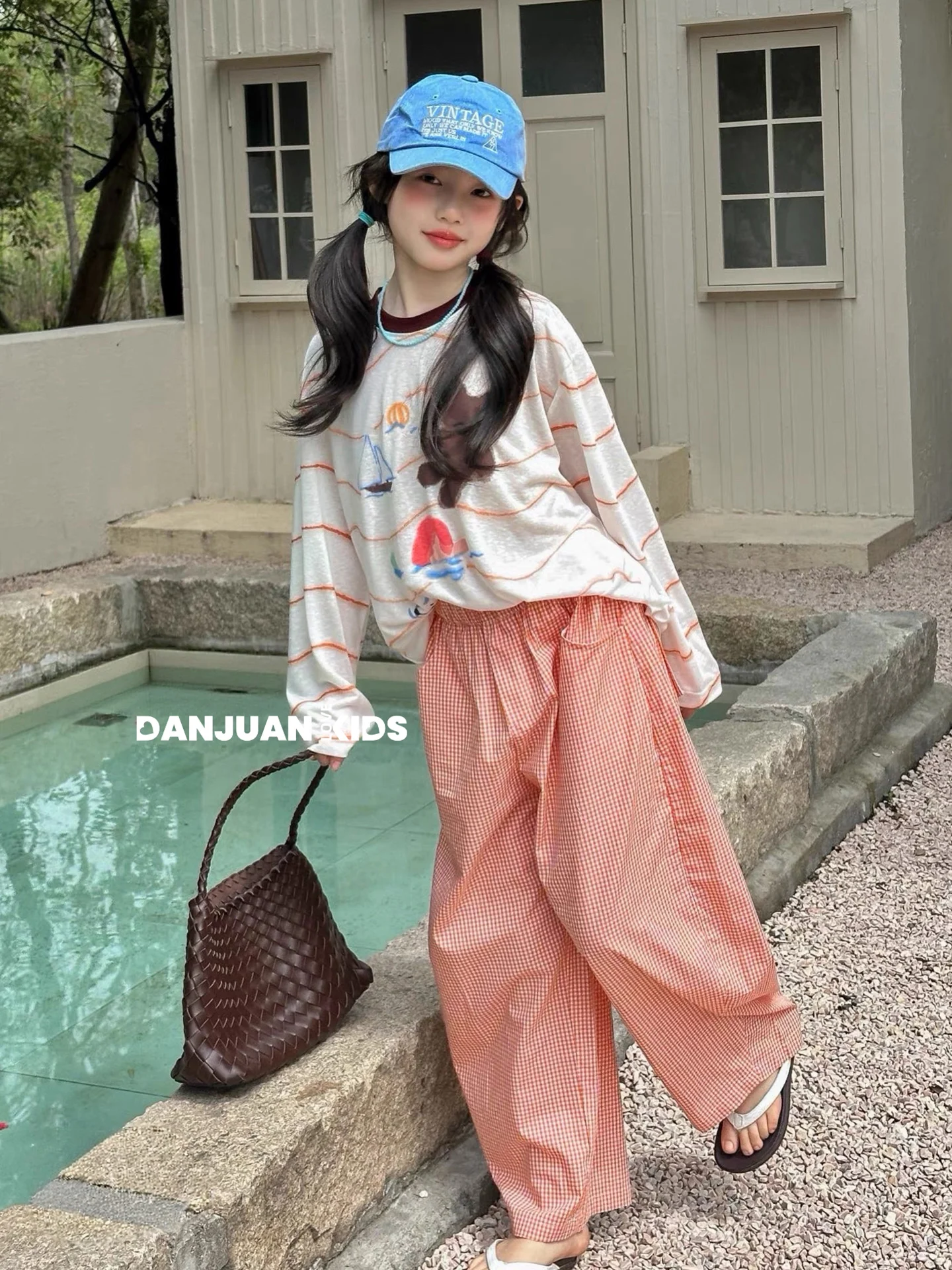 韓国風スイートガール子供セット夏新作プリントtシャツ半袖蚊よけパンツ女の子ツーピースセットカジュアルb…