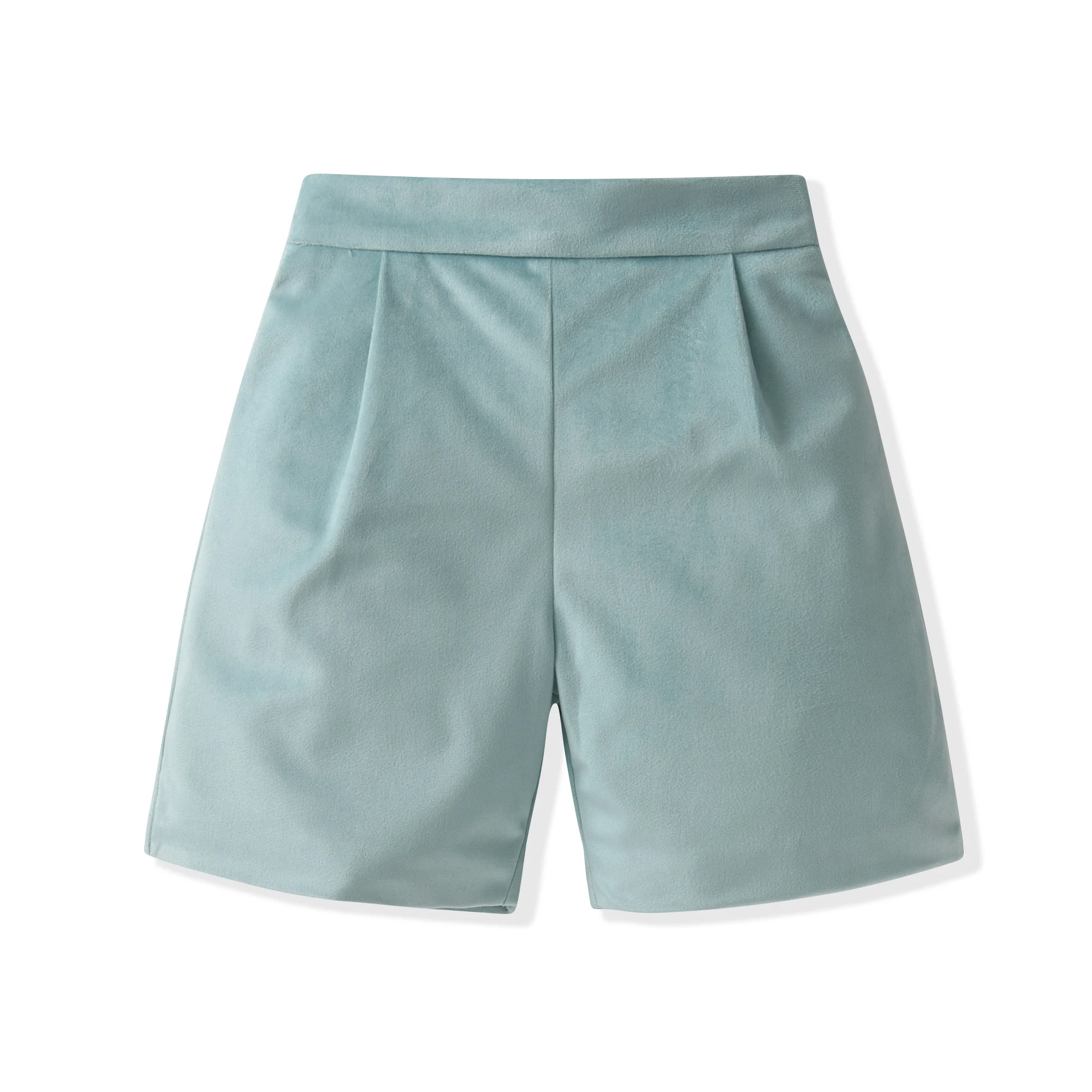 Herbst Frühling Mint Grün Samt Kinder Jungen Shorts Elastische Taille Kleinkind Jungen Einfarbig Weiche Baumwolle Shorts Für Kinder Kleidung