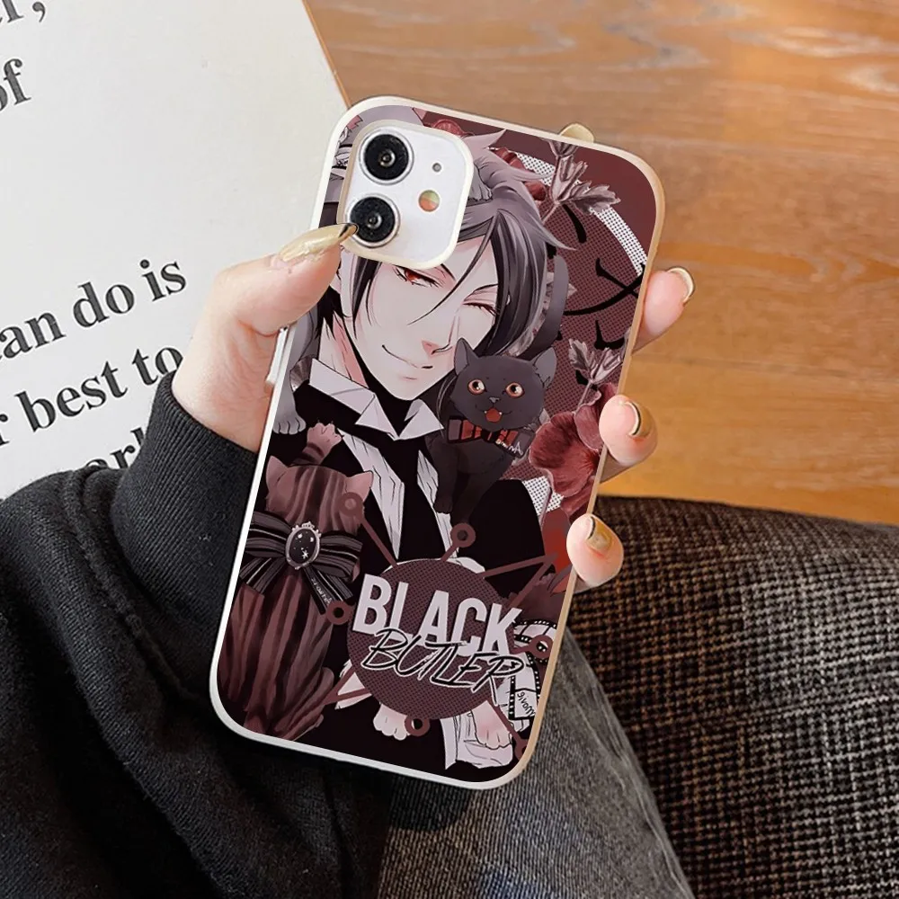 Black Butler Phone Case Soft Solid Color For Iphone 14 11 12 13 Mini Pro Max 7 8 Plus 6 6s X Xs Max Xr