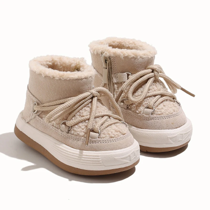 Chaussures d'hiver en coton pour bébé, bottes de neige coordonnantes à l'offre elles souples, chaussures de marche chaudes en peluche, mode décontractée pour enfants