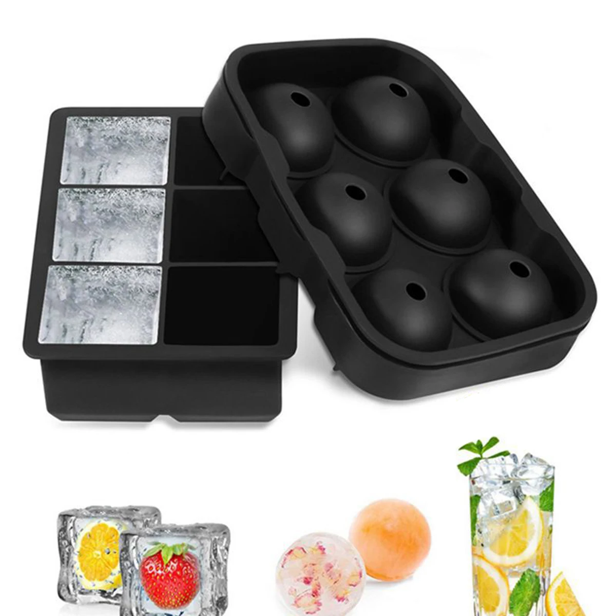 

Silicone Ice Compartment 6 Balls 6 Compartments Set Silicone 6 Compartments 6 Balls Honeycomb Combination Ice Moulds Ice Boxes