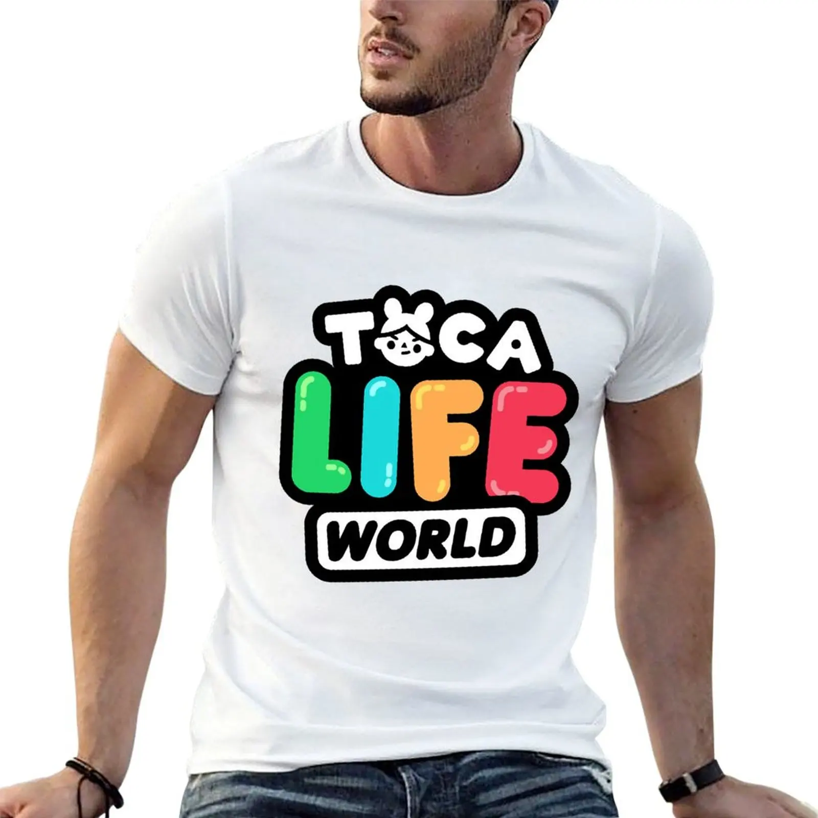 Camiseta Toca Boca Toca Boca 2021 Toca Life World, camisetas de algodón para hombre, camisetas ajustadas para hombre, camiseta de algodón