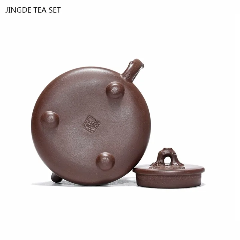 250ml Yixing Purple Clay Tea Pot Hand-carved Beauty Filter Teapot Raw Ore Zisha Stone Scoop Kettle Chinese Tea Accessories