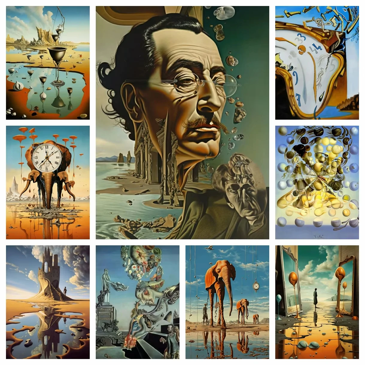 Berühmtes Surrealismus-Kunstwerk von Salvador Dali, 5D-Diamantgemälde zum Selbermachen, Kreuzstichmuster, Bilder, Mosaik-Stickerei, Heimdekoration