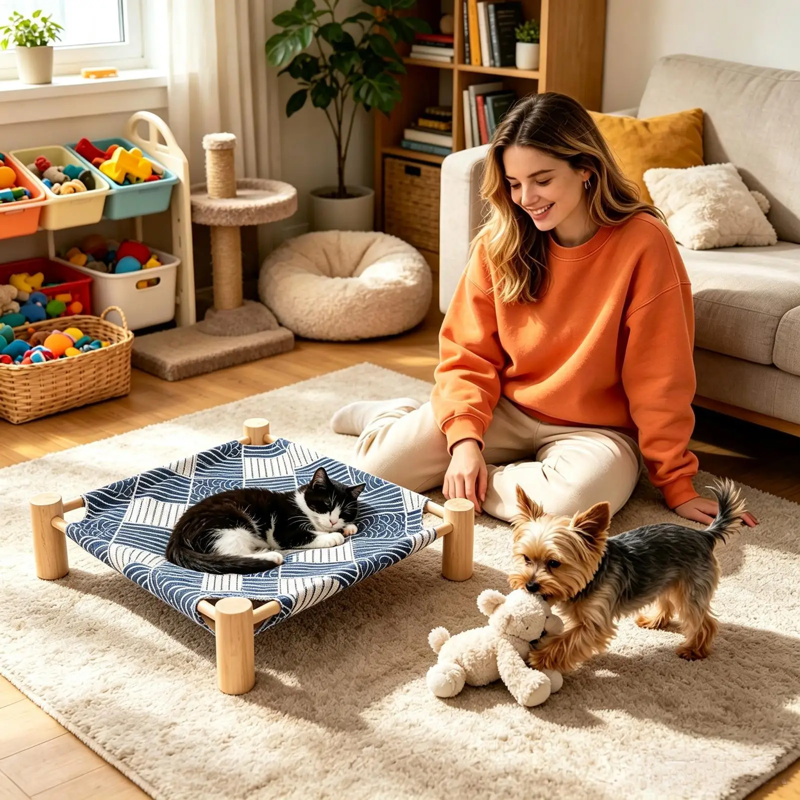 Cooling Dog Bed Raised Reversible Portable Breathable Washable Detachable Summer Cool Cot for Puppy Home Cage Crate Kennel Sofa