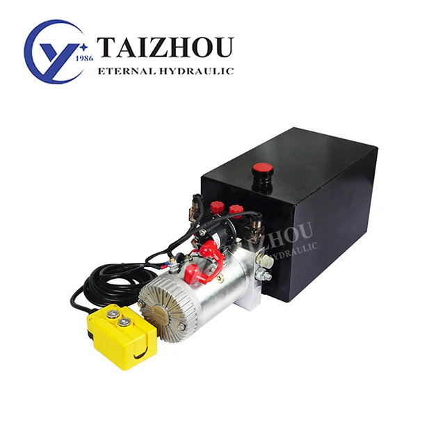 Tool-Tuff Double Acting 12 Volt DC 220V Dc 24V 48V Electro Hydraulic Power Unit Remote, Dump Trailer Hydraulic Pump Power Unit