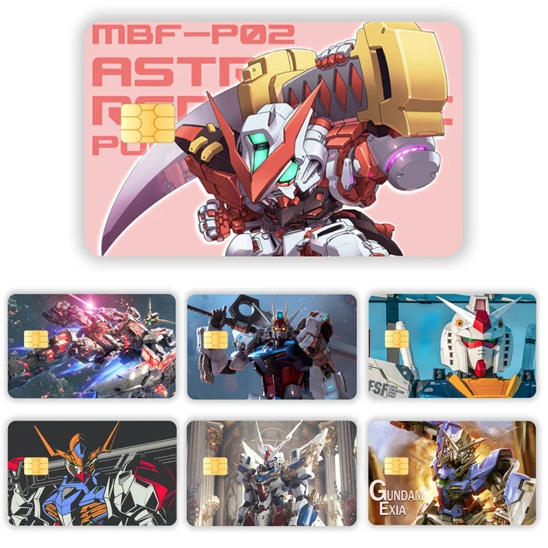 G-Gundam Card Sticker Credit Card Chip Creativity Fashion Cartoont Kawaii Stickers Big and Small Chip Stickers