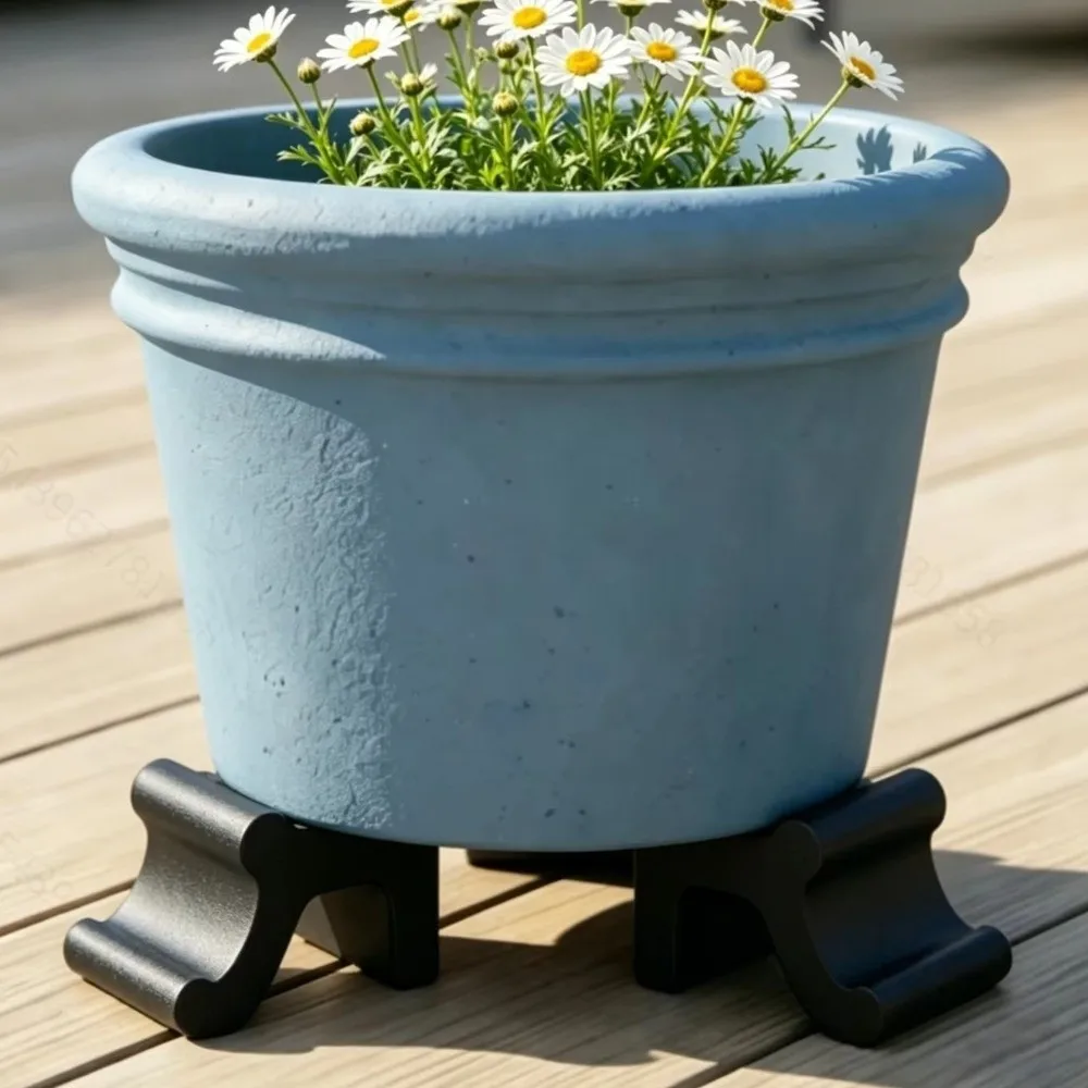 3PCS Prevent Scratches 3D Printed Flower Pot Stands Minimalist Base Pads Pot Feet Decorative Plastic Planter Stand Garden