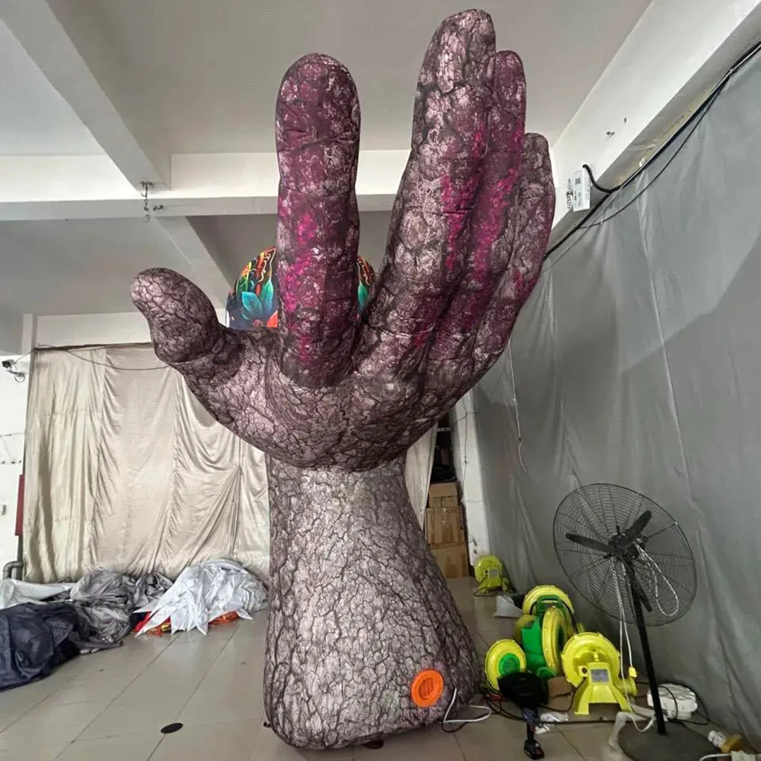 Giant Inflatable Hands Holding Eyes 3D Creative Air Blow Halloween Decoration Props Nightclub Music Event Concert Advertising
