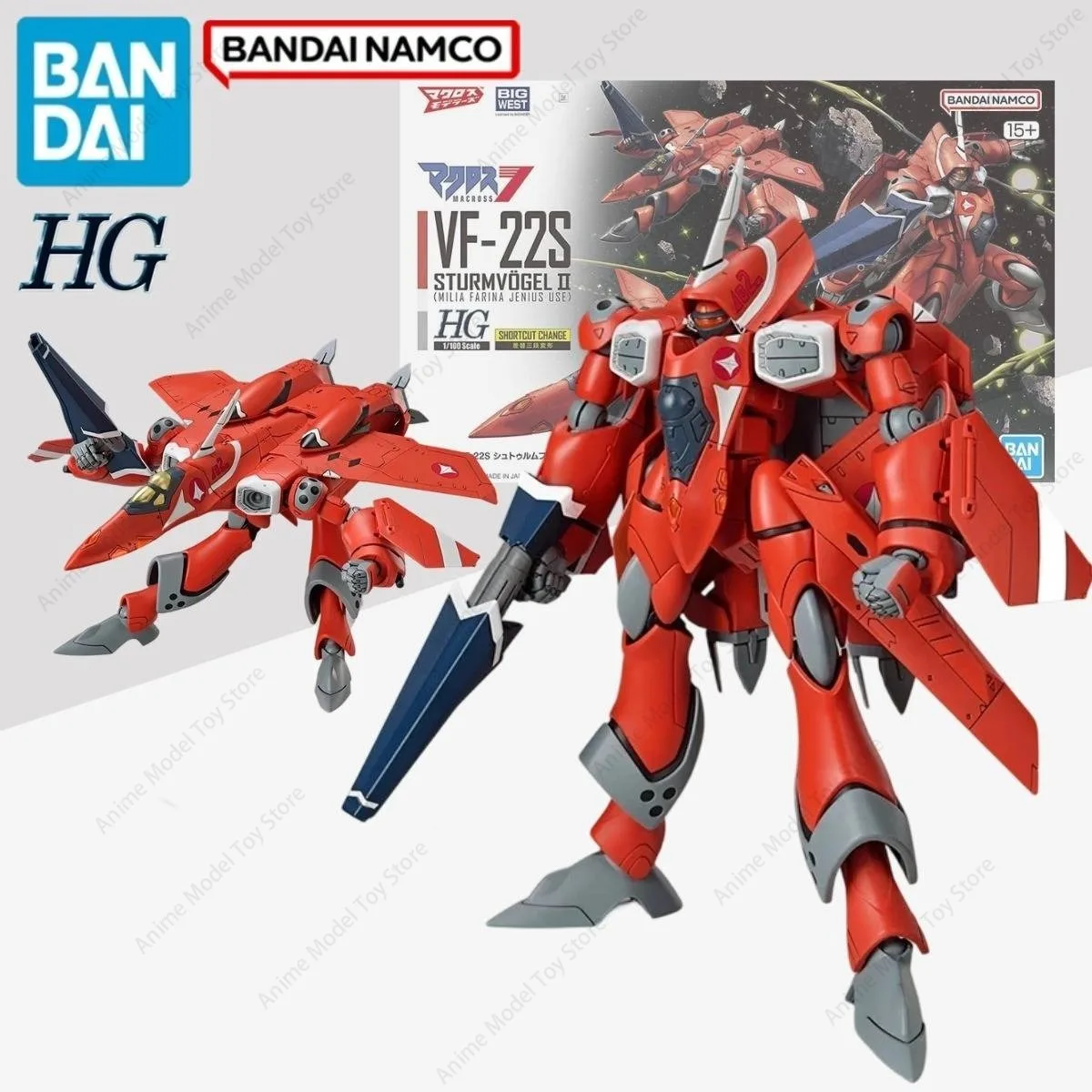 bandai-genuine-figures-the-super-dimension-fortress-macross-hg-vf-22s-sturmvogel-ii-milia-farina-anime-model-kits-action-toys