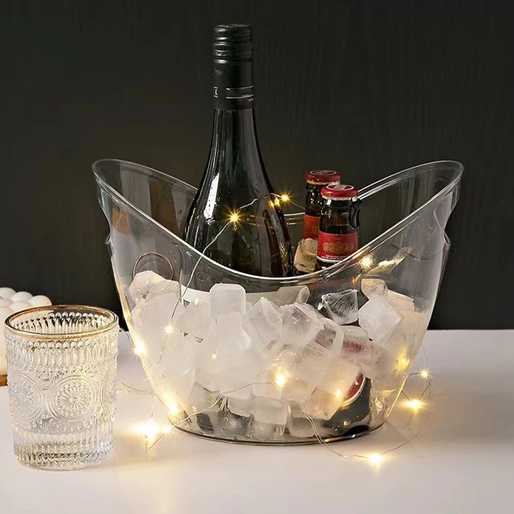 Cubo de bebidas Contenedor de cubitos de hielo de 3,5 litros Bañera de almacenamiento de hielo de plástico para vino, champán, cerveza
