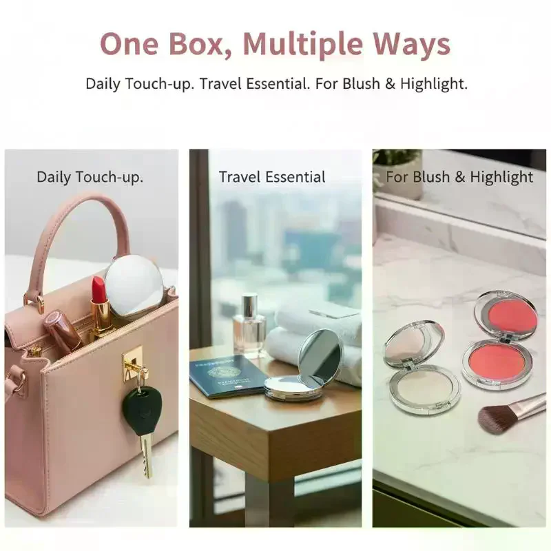 3g Travel Makeup Container Cosmetic Sifter Portable Plastic Powder Box Empty Loose Powder Pot With Mirror Loose Jar