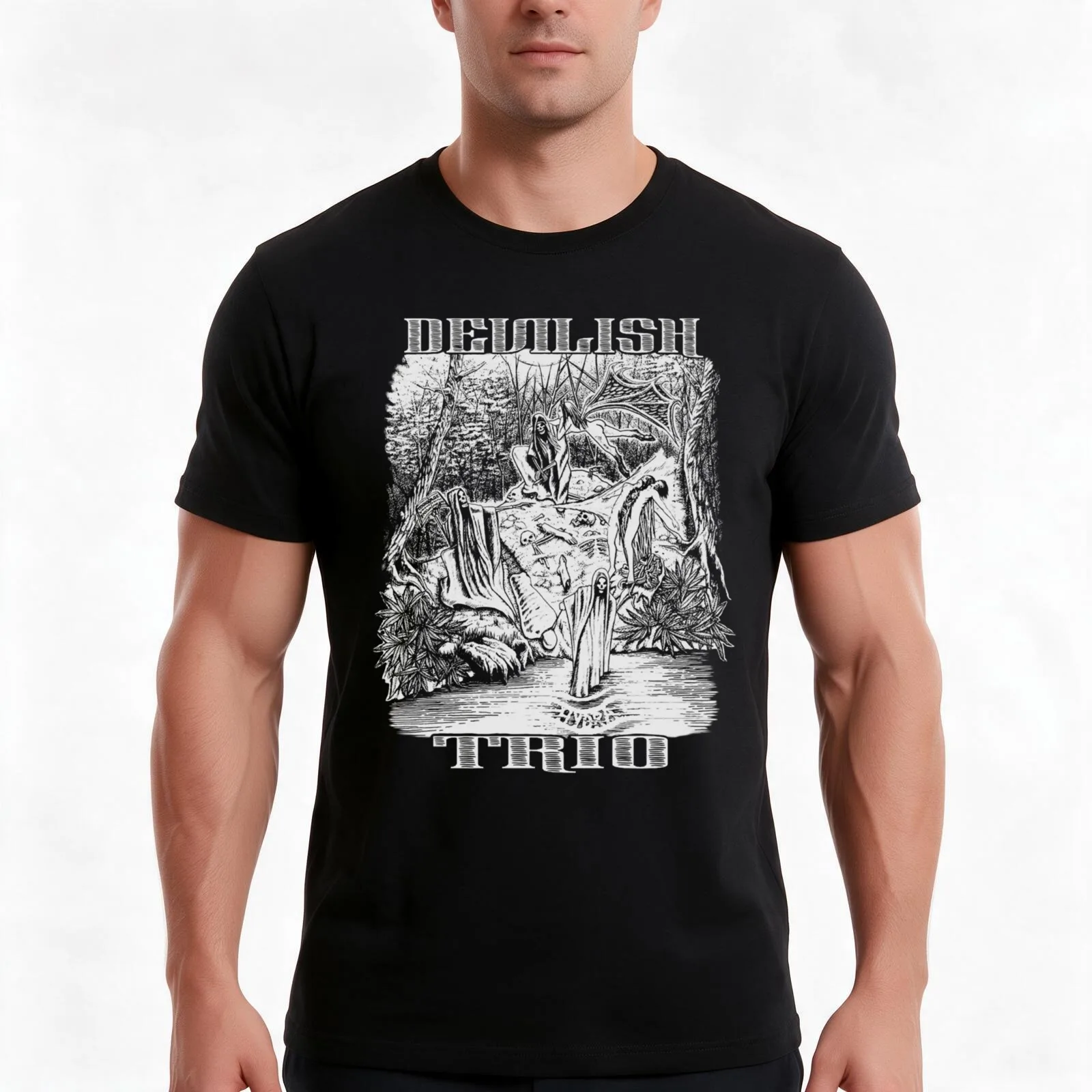 Devilish Trio Past Junts Essential Essential T-Shirt Summer Casual Cotton Tee Oversized Streetwear Tops Vintage Graphic Print