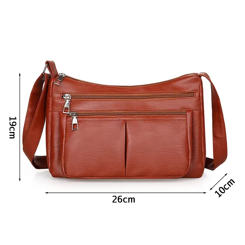 Bolso de hombro de cuero Pu suave para mujer, bolsos de hombro con múltiples bolsillos, bolsa de axilas de moda, bolso de gran capacidad para mujer