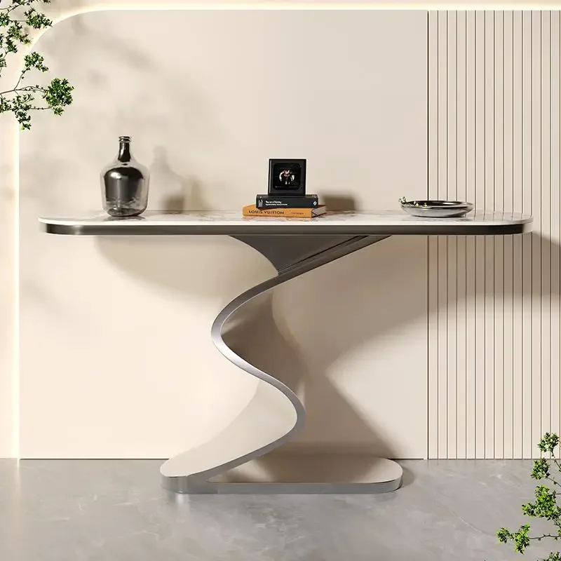 Entrance cabinet Modern light luxury Entrance door Across the door Villa high-grade marble living room partition strip case