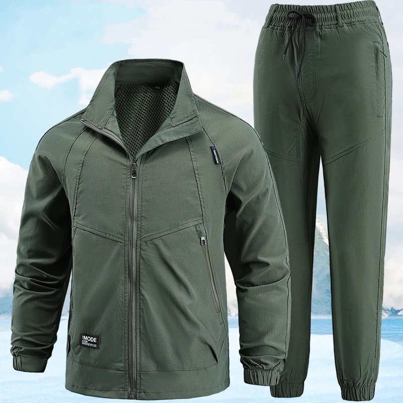 

Outdoor Camouflage Set Faionable Stand Collar Spring New Leisure Pants Breathable Ba Waterproof Polyester Sports Suit