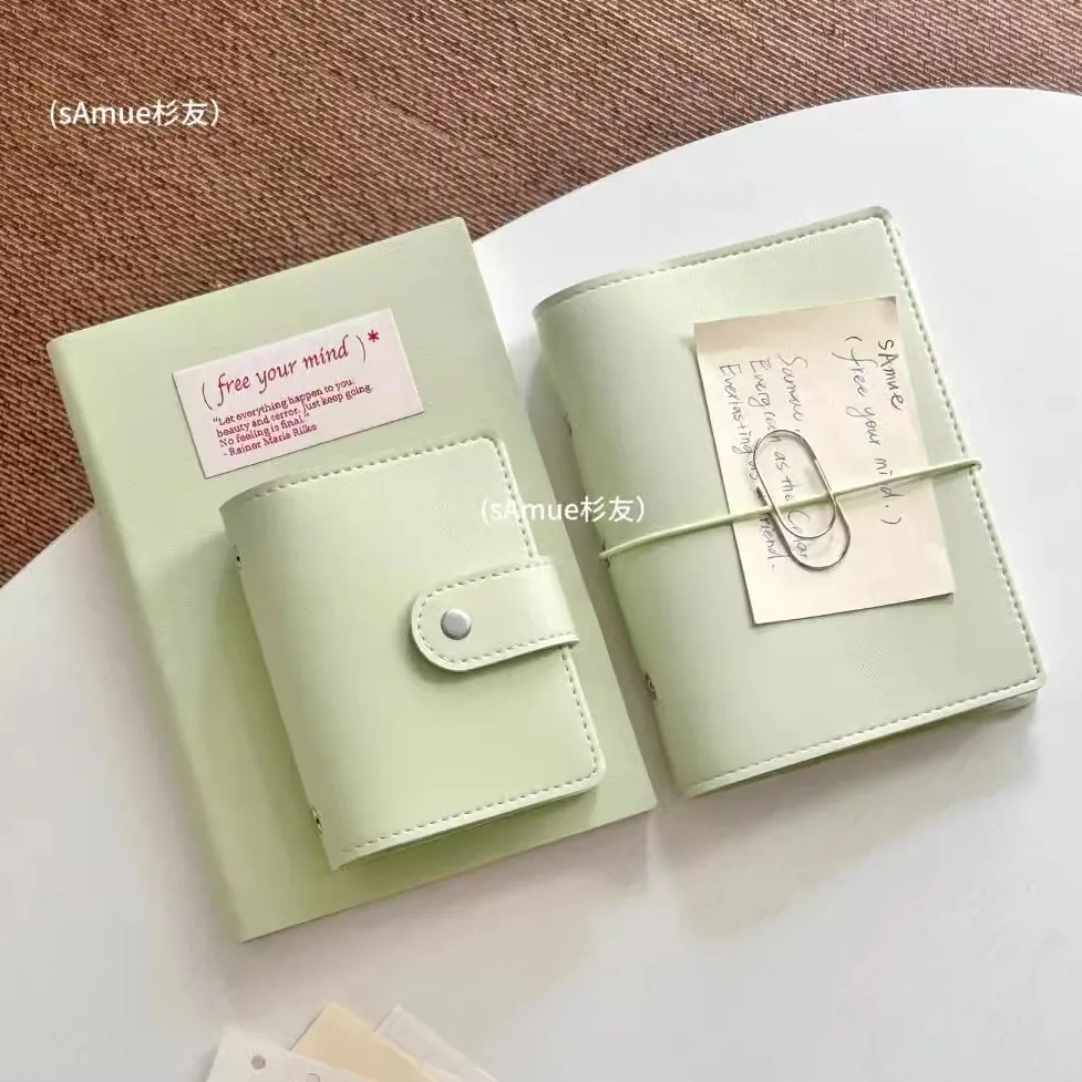 M5 Binder Mini A6 Notizbuch Mint PU M5 Loseblatt-Tagebuch Mädchen-Studenten-Tagebuch Notizbuch M5