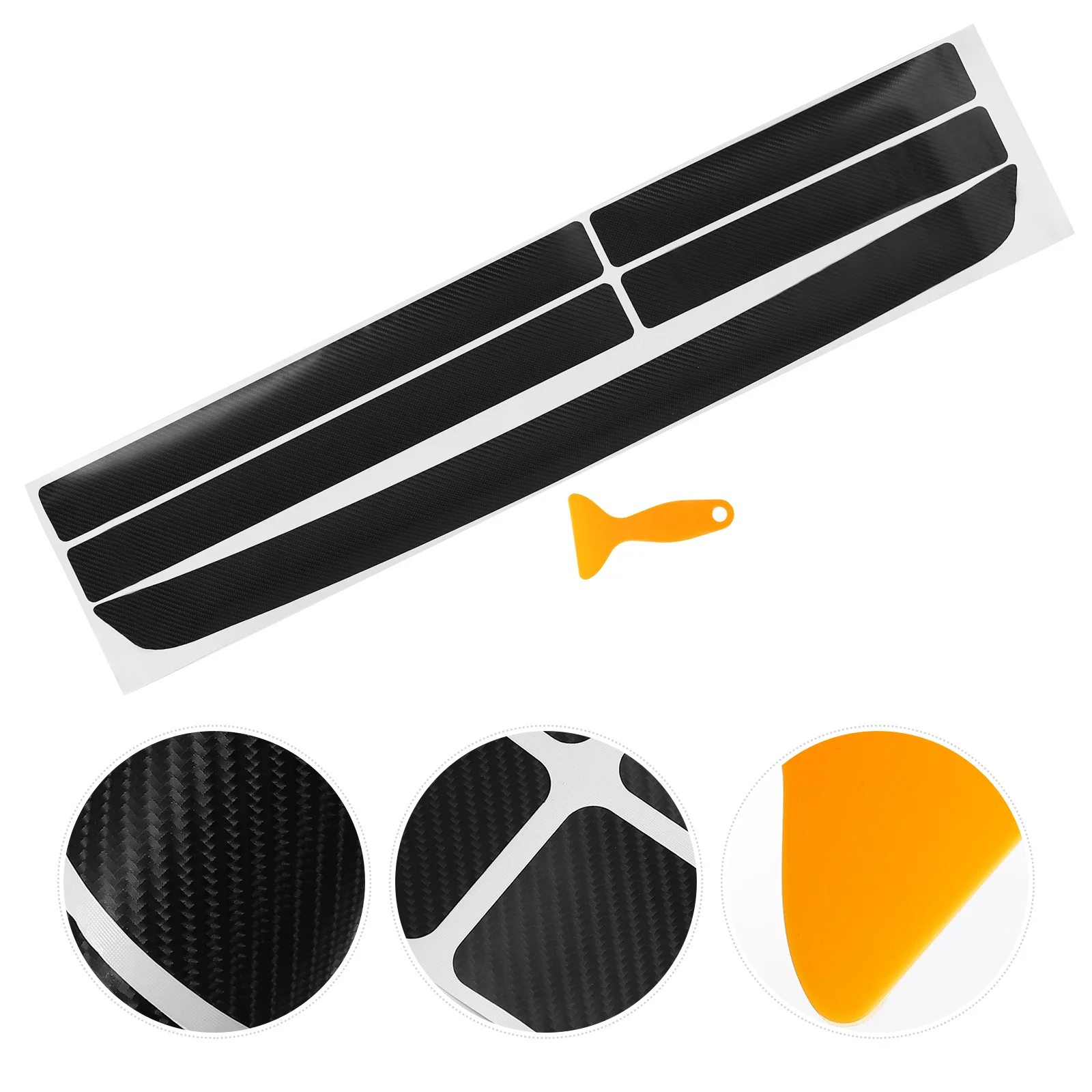 5 Pcs Car Door Protector Threshold Sticker Stickers Vehicle Carbon Fiber Pattern