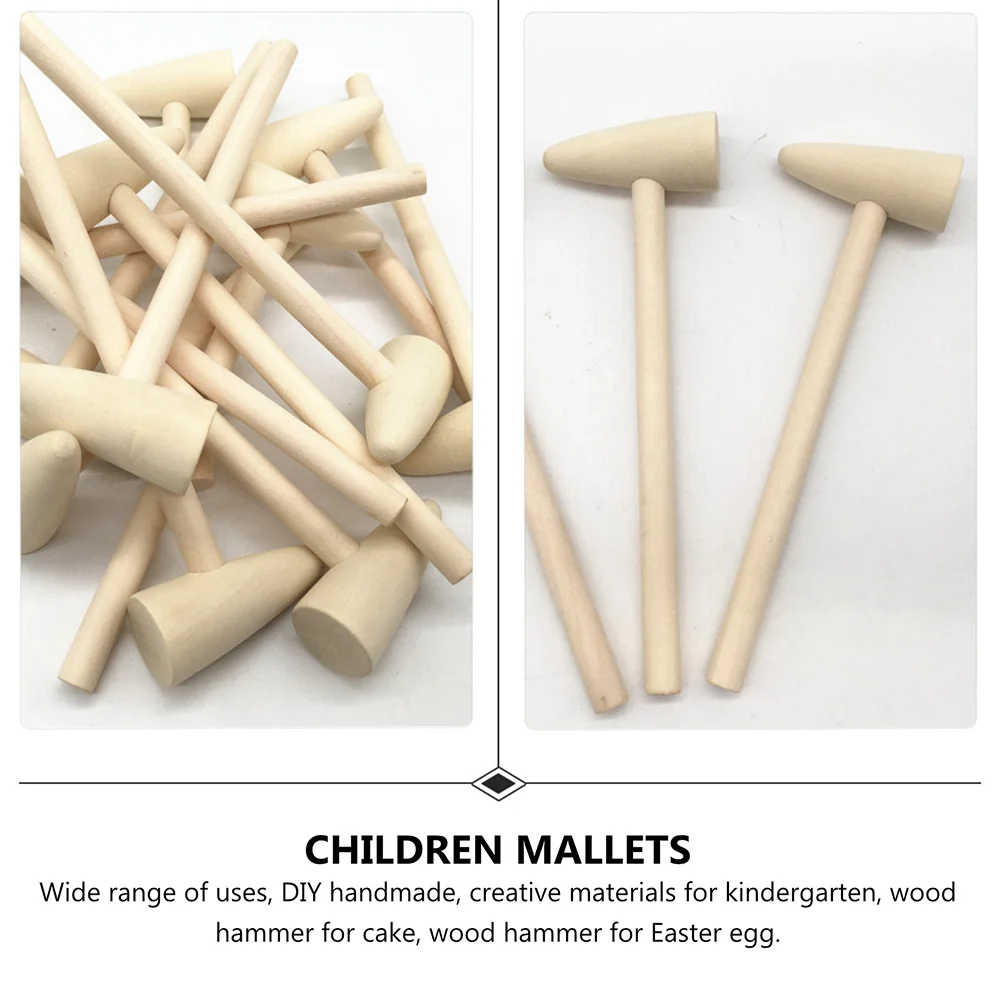 20 pezzi mini martello di legno piccoli mazze per bambini martello di legno per bambini strumento artigianale fai da te gioco di martellatura di attività per l'asilo