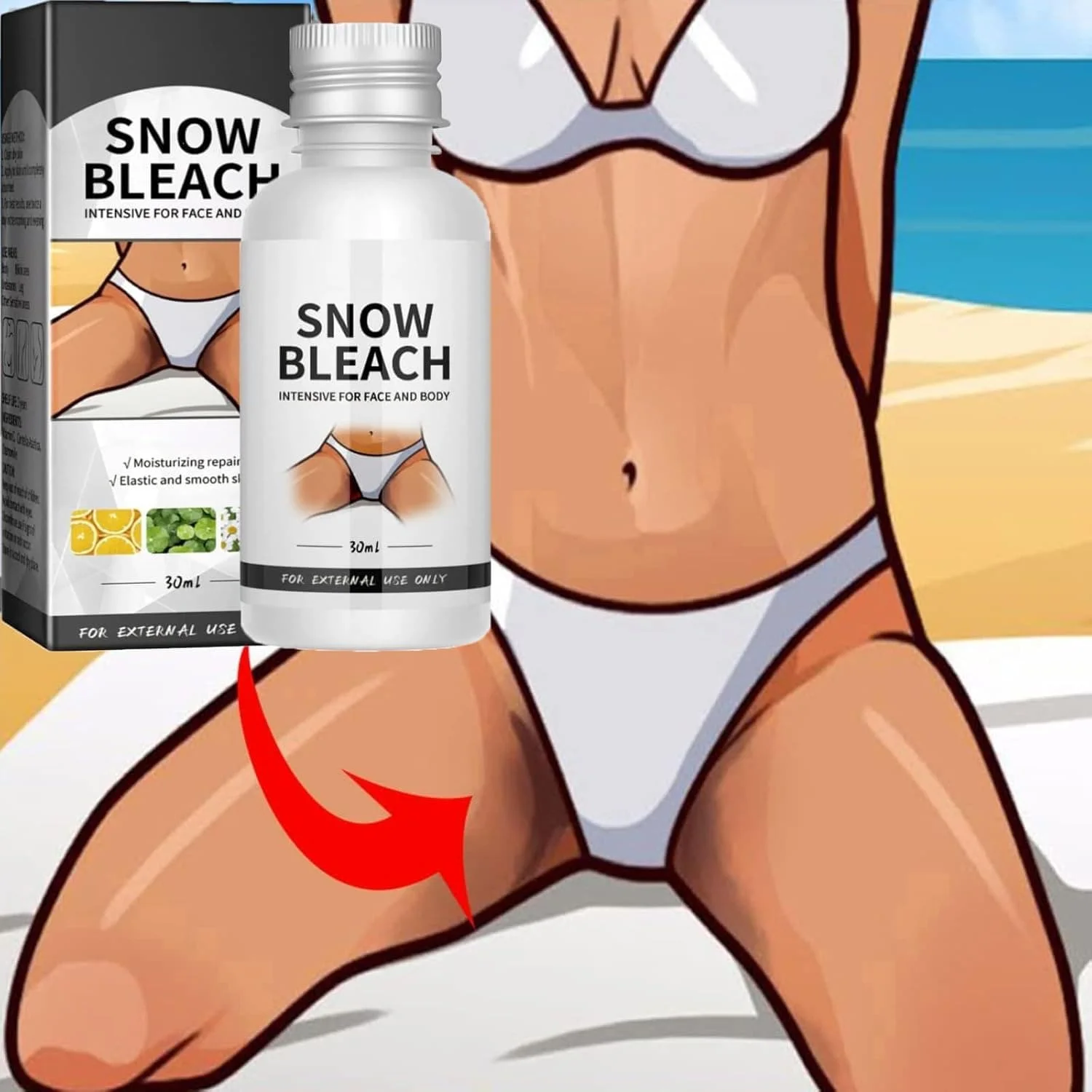 (3Pcs)Snow Bleach Cream For For Private Part, Intimate Areas-Underarm, Neck, Armpit, Knees, Elbow Face And Body Skin
