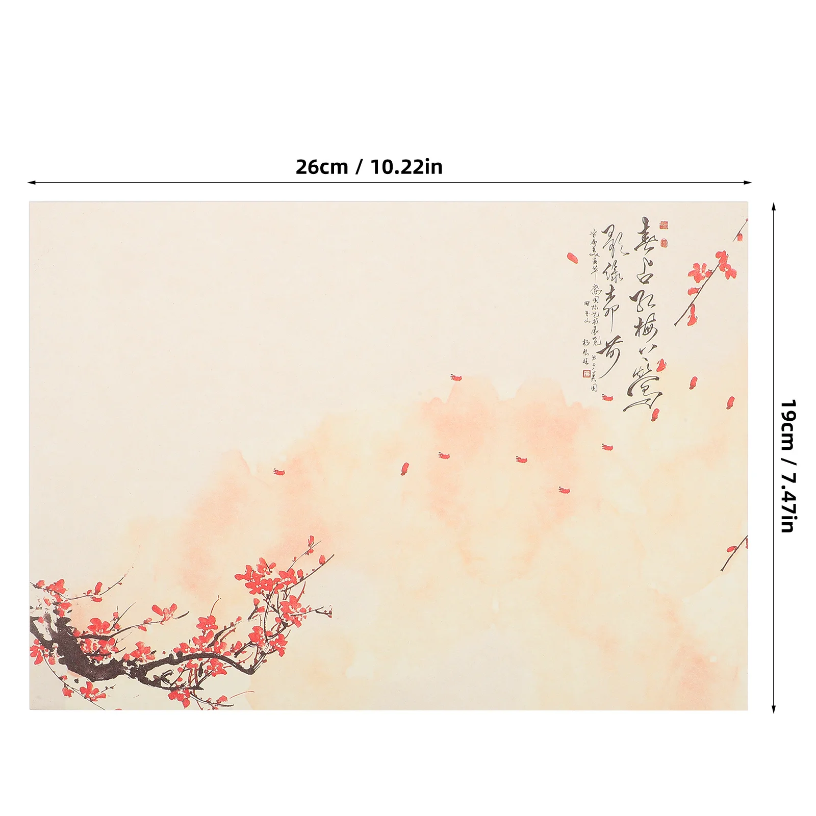 80 Sheets Elegant Letter Paper Plum Blossom Pattern Reusable Writing Paper for Greeting Cards Postcards Announcements Decorative
