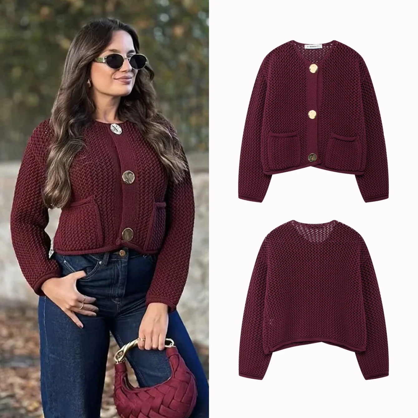 

2025 Autumn New Knitted Cardigans For Women Casual Button Long Sleeve Female Sweater Fashion Loose Lady Cardigans Coat