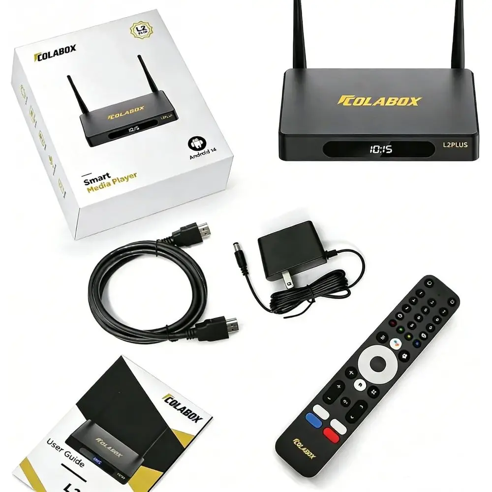 

COLABOX L2 Plus, с голосовым пультом ДУ, кабелем HDMI, шнуром питания и инструкцией пользователя, версия 2026 года