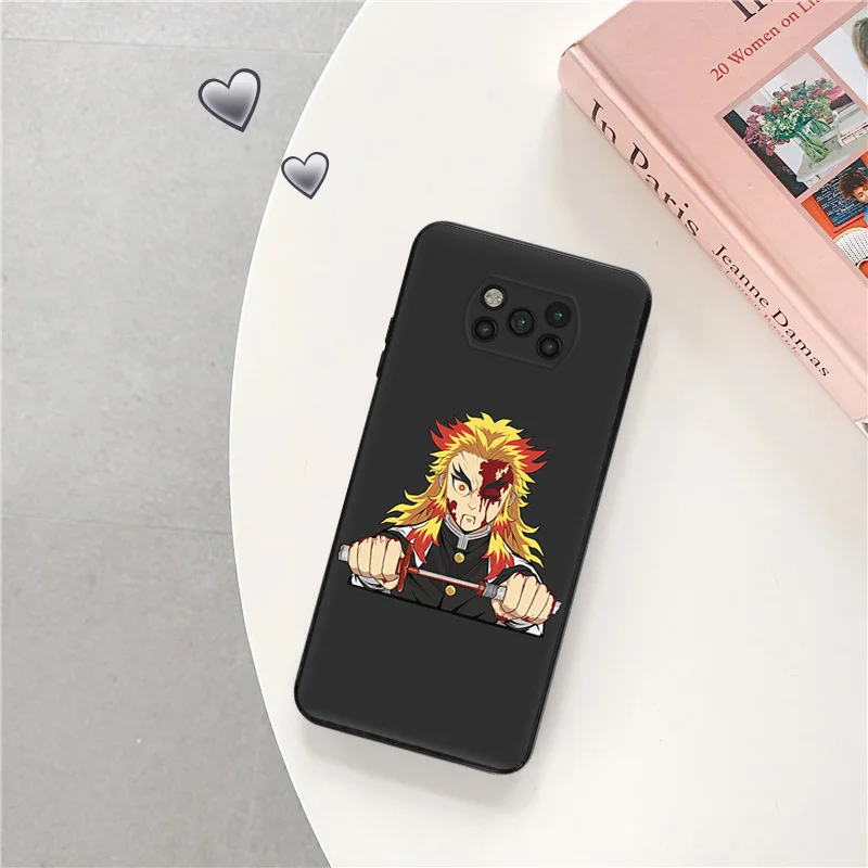 Phone Case for Xiaomi Poco F5 F4 F3 F1 C40 C50 C51 M5 M5S M4 M3 X3 X4 X5 Demon Slayer Kimetsu No Yaiba hell Black Cases Cover