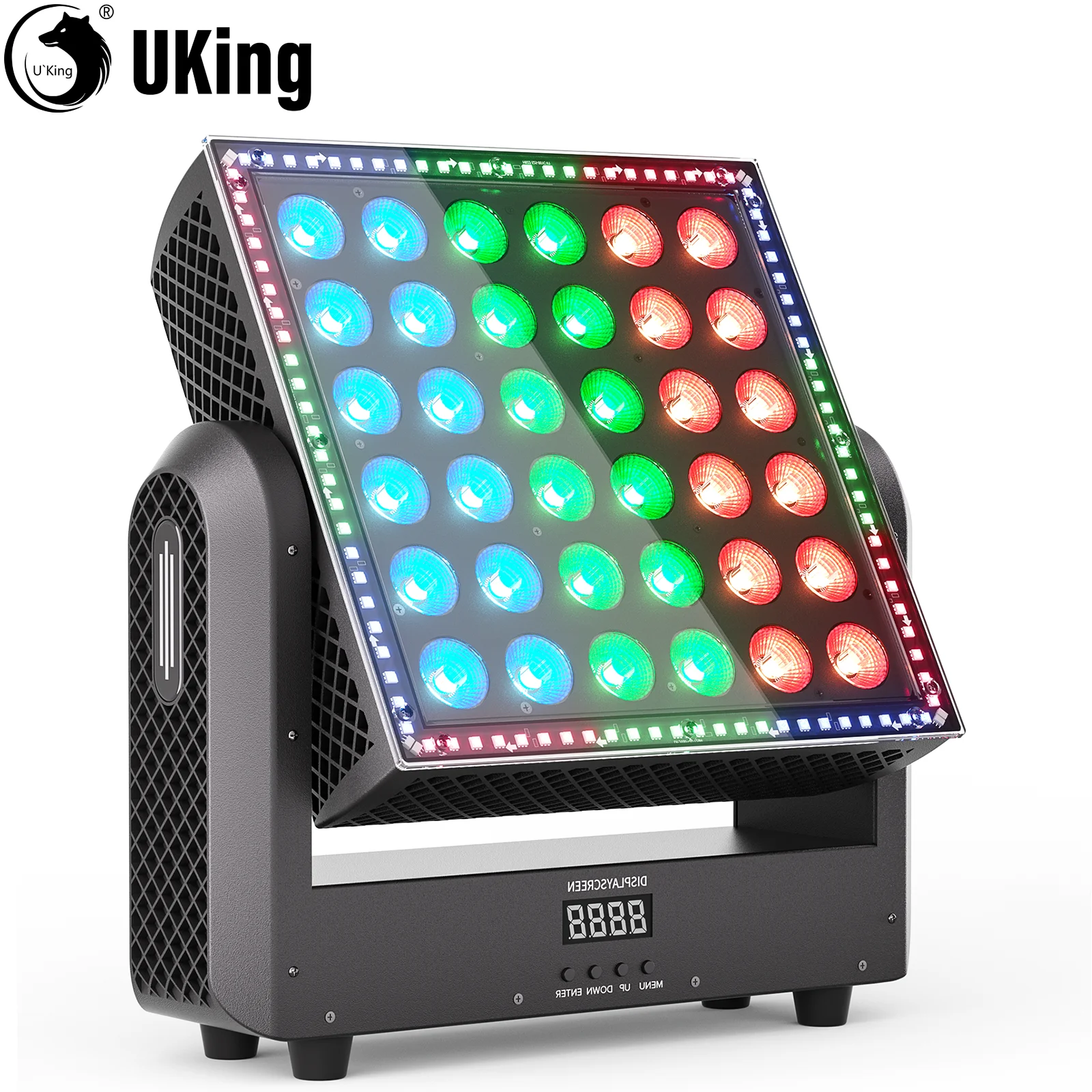 

U'King 200W RGBW Moving Head Wash Light With 96Pcs RGB Fill LEDs Pixel Stage Light Bar DMX512 For DJ Disco Wedding Party Bar KTV
