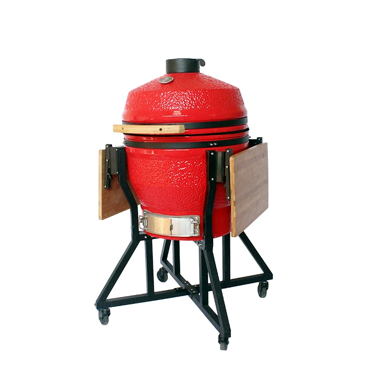 22inch  Red Stone Pattern Luxury Kamado Grill Use in Outdoor Picnic with Square Tube Iron Tripod