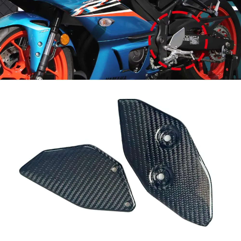 

For Yamaha R3 R25 MT-03 2019-2024 2025 Carbon Fiber Motorcycle Accessories FootPeg Footrest Rear SET Heel Plates Guard