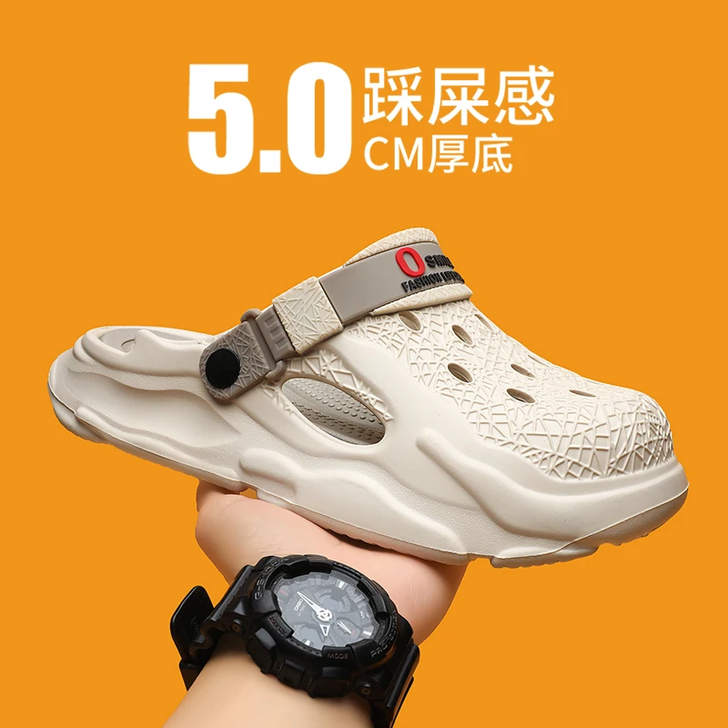 

Unisex Couple EVA Hole Shoes Non Slip Lightweight Summer Outdoor Beach Slippers