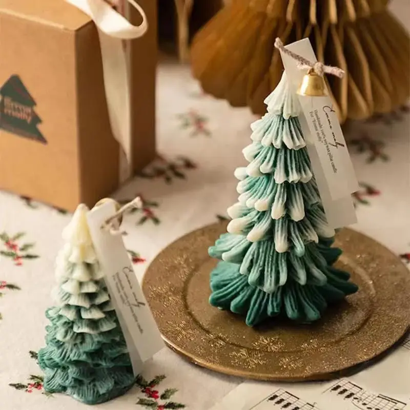 Silikon 3D Weihnachtsbaum Form DIY Harz Epoxid kleine unregelmäßige Kiefernnadel Baum Handwerk Kerze machen Kit Urlaub Dekor