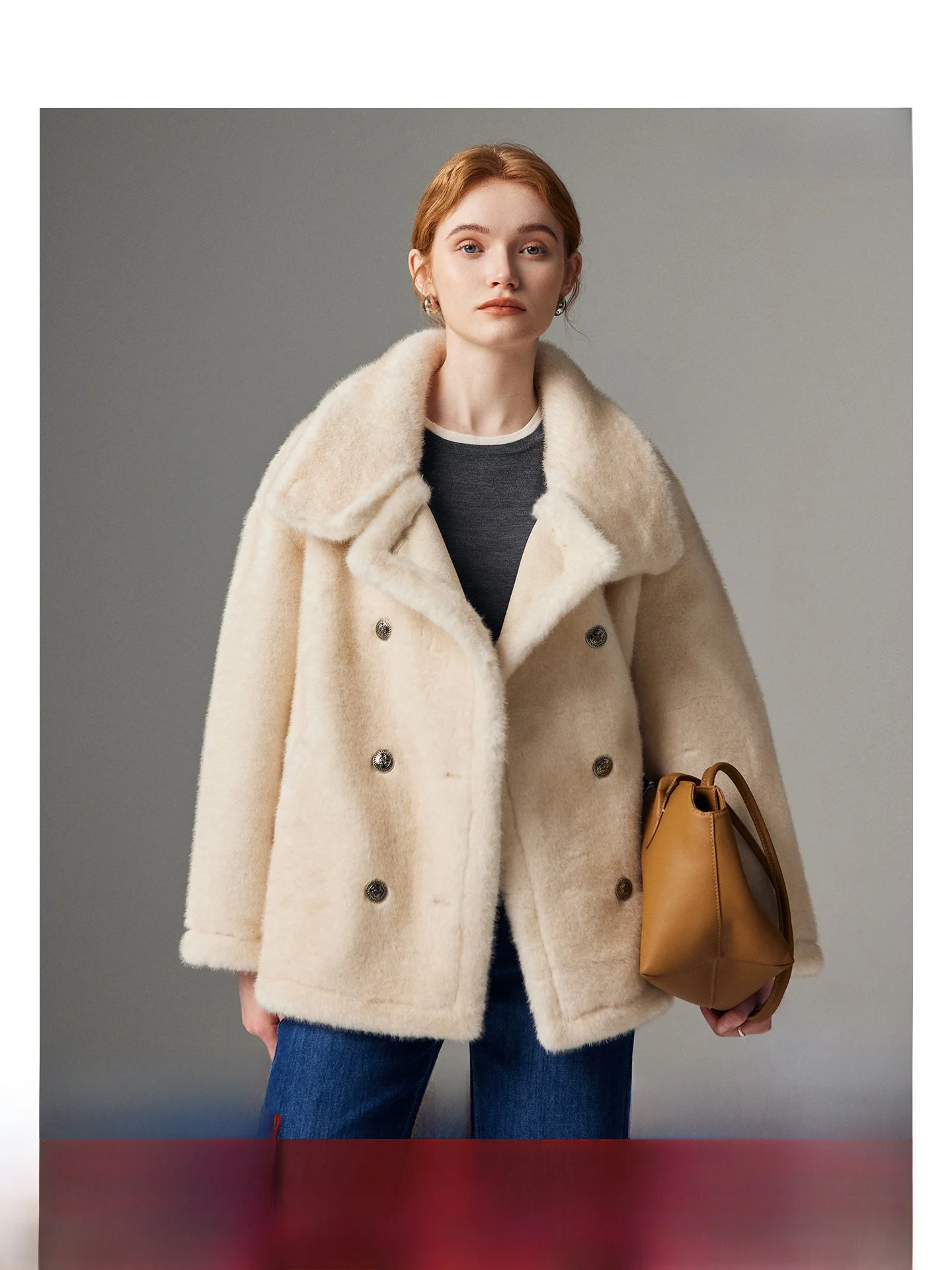 

Женское утепленное пальто из искусственного меха с воротником-стойкой, на флисовой подкладке, экологичное, с длинными рукавами, средней длины, прямого кроя