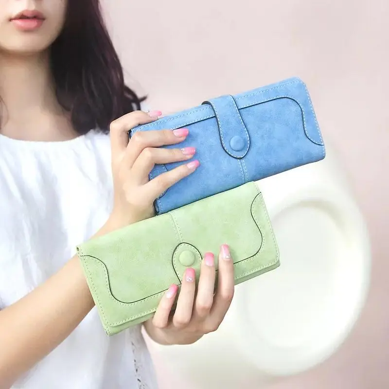 Stylish vintage matte patchwork purse Ladies Long Purse Clutch Ladies Casual Dollar Price Purse Handbag Multi-colored purse