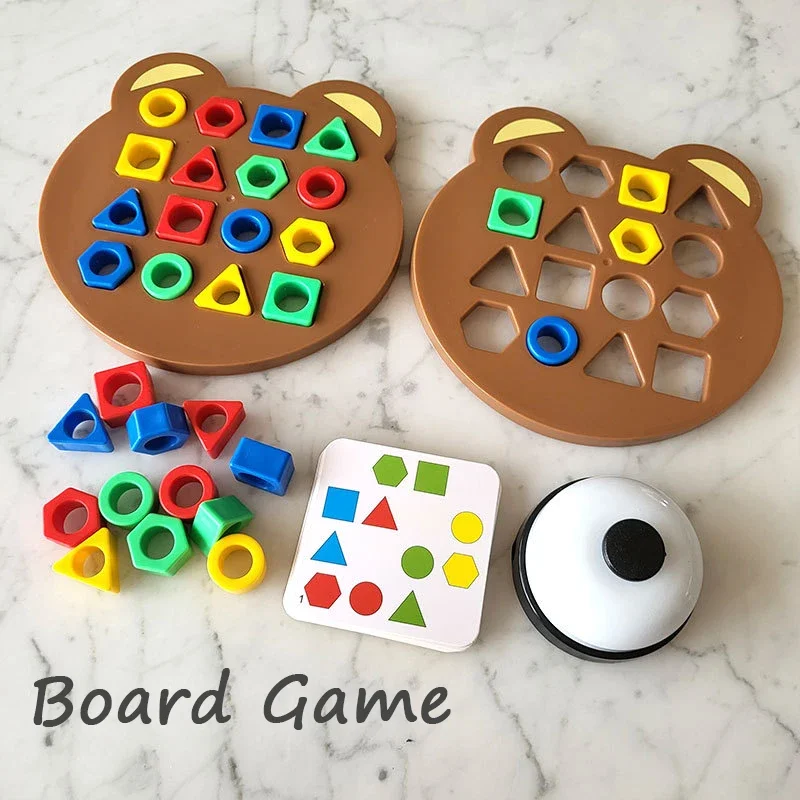 Geometric Shape Matching Puzzle Brinquedos para Crianças, Early Educational Jigsaw Board, Interaction Games, Battle Games para Crianças