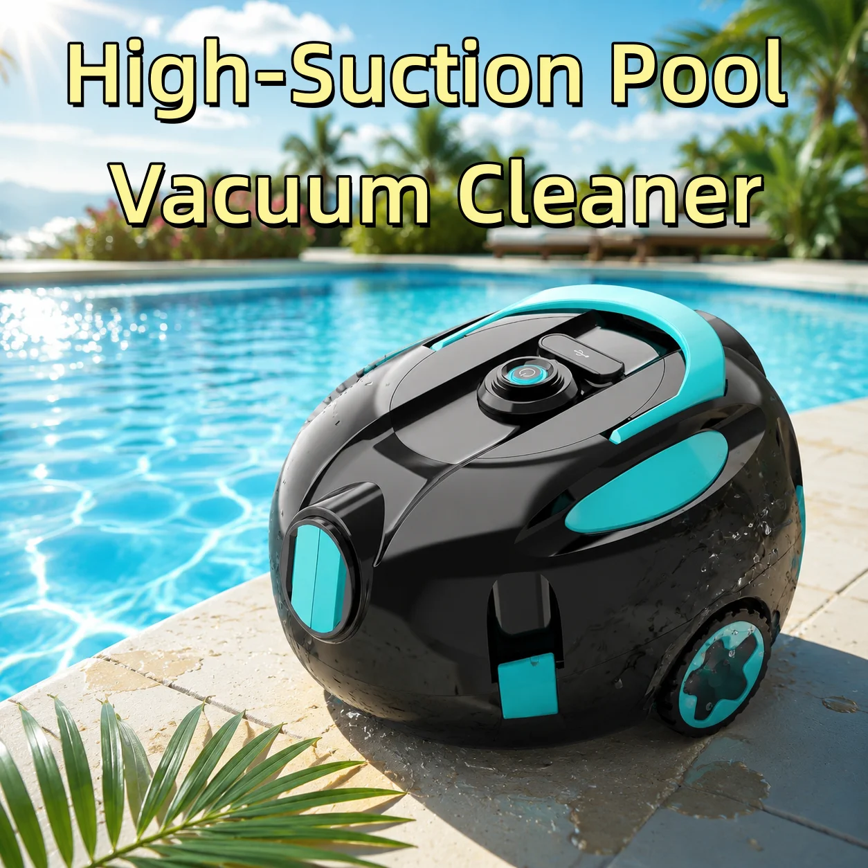 HIXZAP Robotic Pool Vacuum Cleaner Cordless, Automatic Swimming Pool Cleaner with Smart Navigation, Powerful Motor, Easy Maintenance