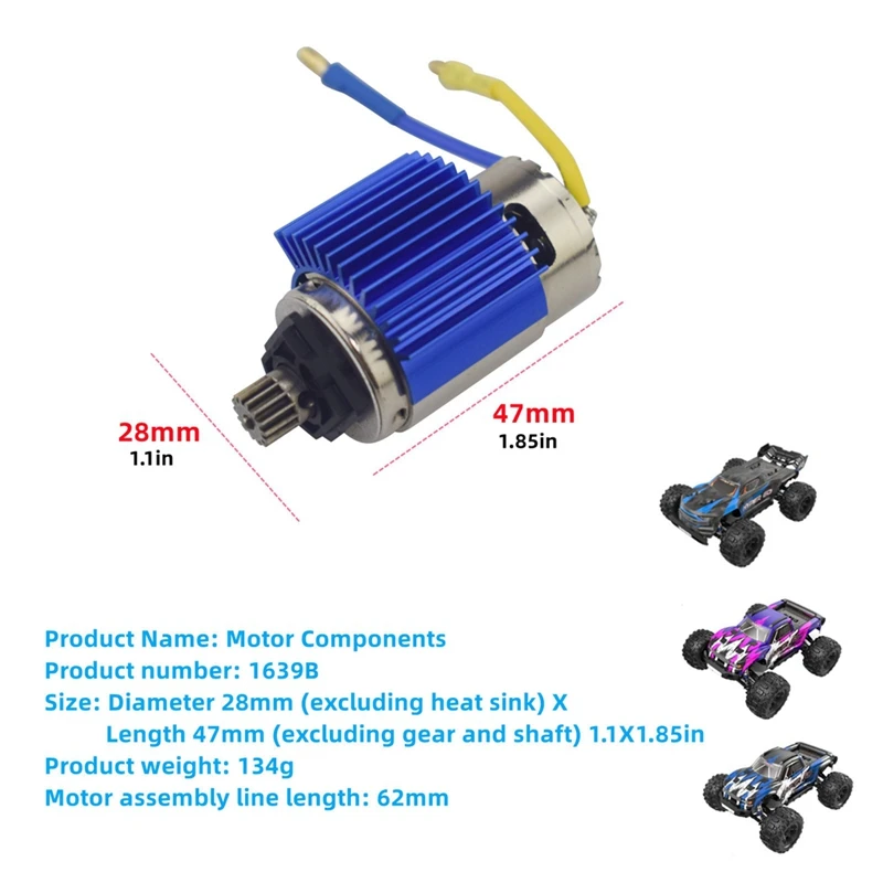 1 Pcs Brushed Motor Set Suitable For H16H H16E H16P Remote Control High Speed Car Parts