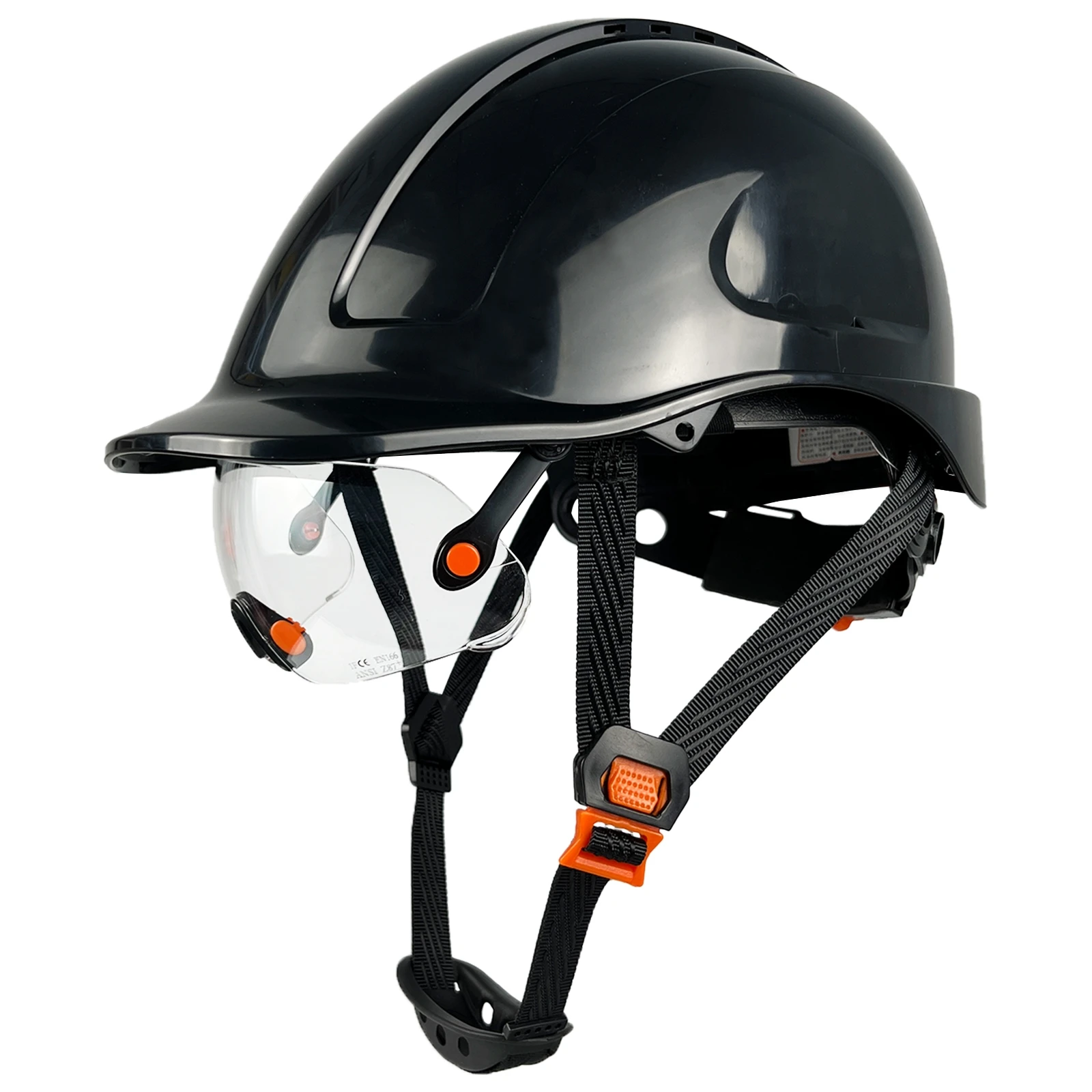 CE Safety Helmet with Visor for Men, Breathable ABS, Industrial Head Protection, Lightweight Construction Hard Hat, ANSI