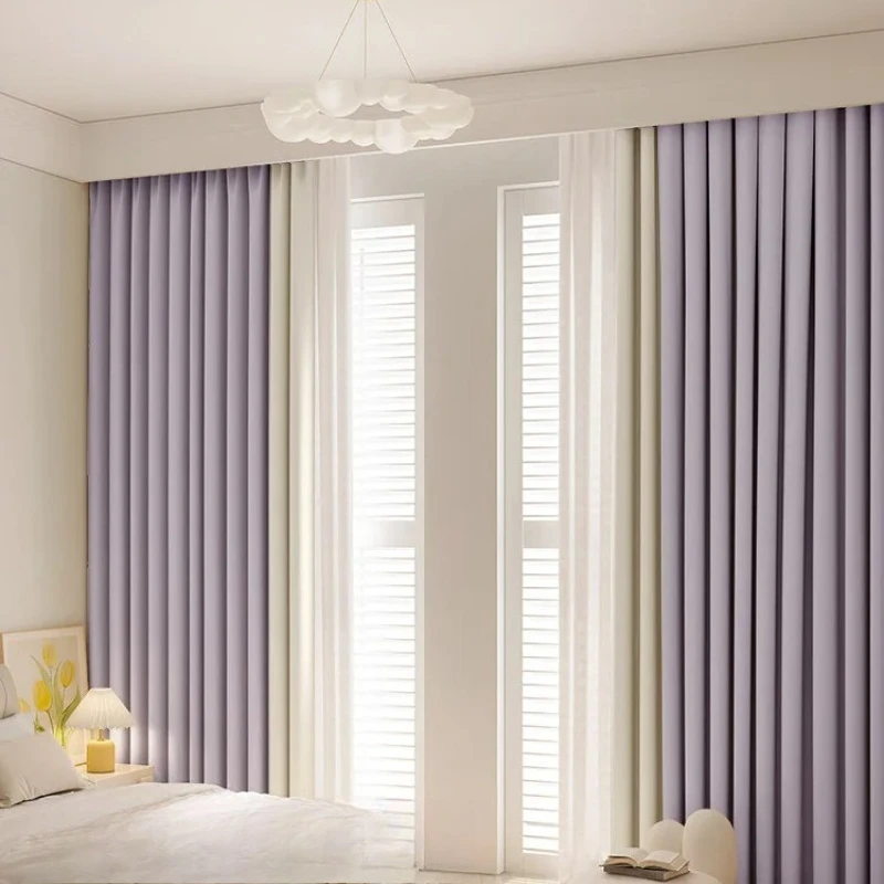 Chenille Blackout Curtains for Girls Bedroom, Pink Teen Window Drapes, Thermal Insulated Living Room Curtains for Sun Protection
