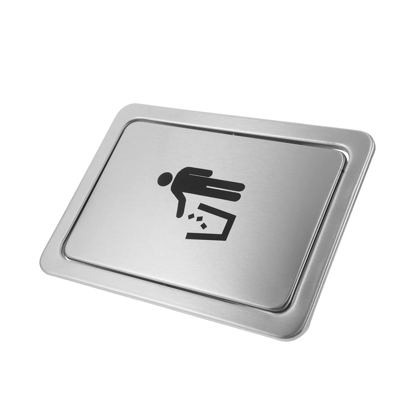 

Rectangular Countertop Embedded Trash Lid Stainless Steel Drop-in Bin Cover Swing Flap for Kitchen Office Cabinet Built-in