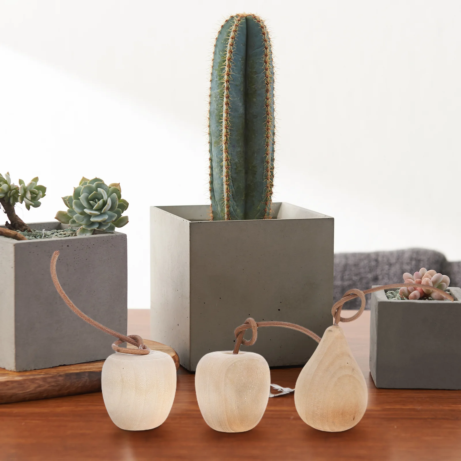 

6pcs Wood Fruit Ornaments Unfinished Wooden Crafts Diy Painting Coloring Decorative Blank Craft Supplies For Graffiti