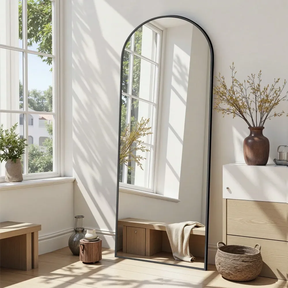 

Full Length Mirror, 57 X19 Arch Floor Mirror, Floor Standing Mirror Freestanding Arch Full Body Mirror With Stand For Bedroom,
