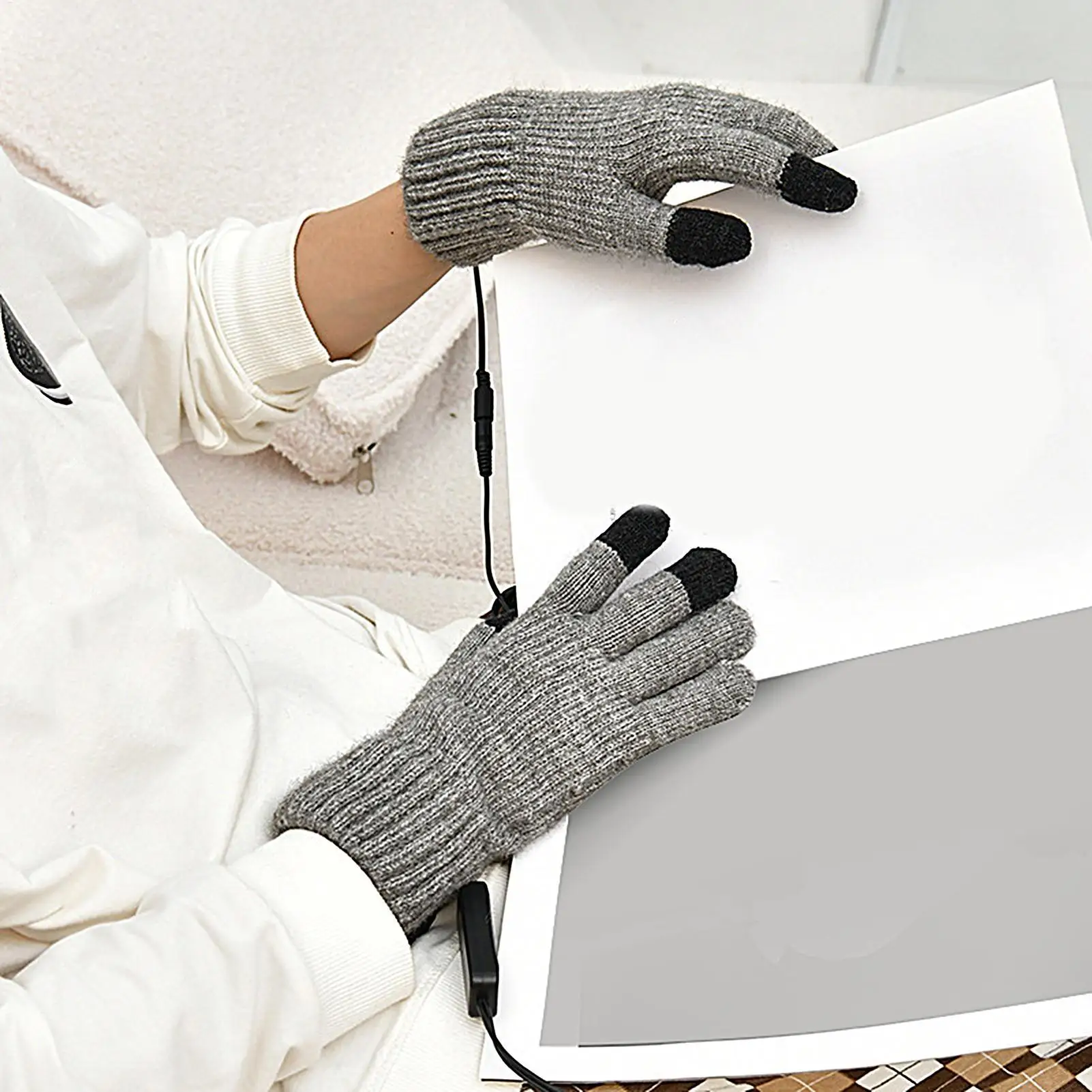 

Рабочие перчатки с подогревом, USB-разъем, варежки с подогревом, теплые спортивные уличные перчатки с подогревом, три настройки температуры для мужчин и женщин, зима