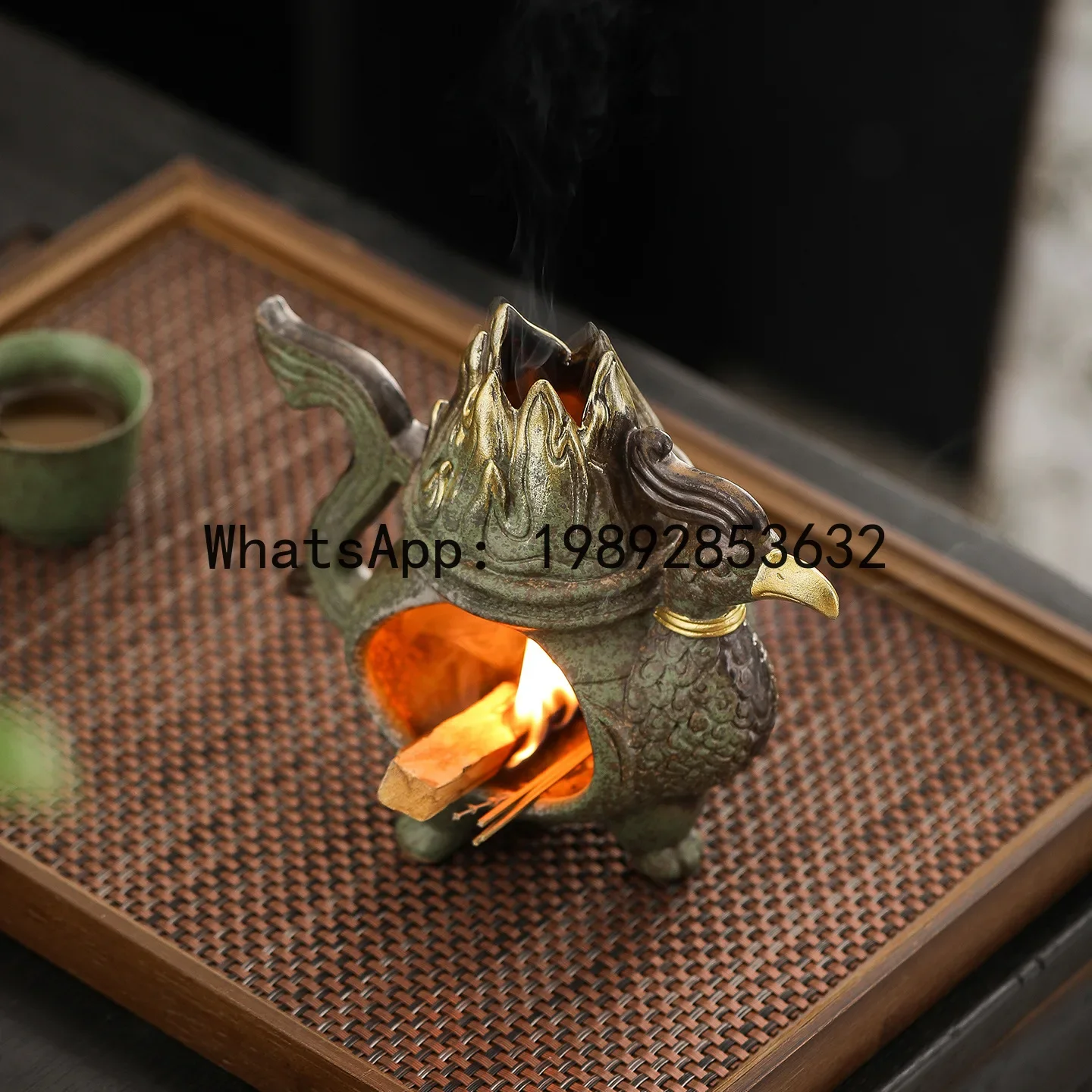 

i5.15 living room ornament creative bird holy wood holy grass small fireplace burning tray ceramic aromatherapy stove