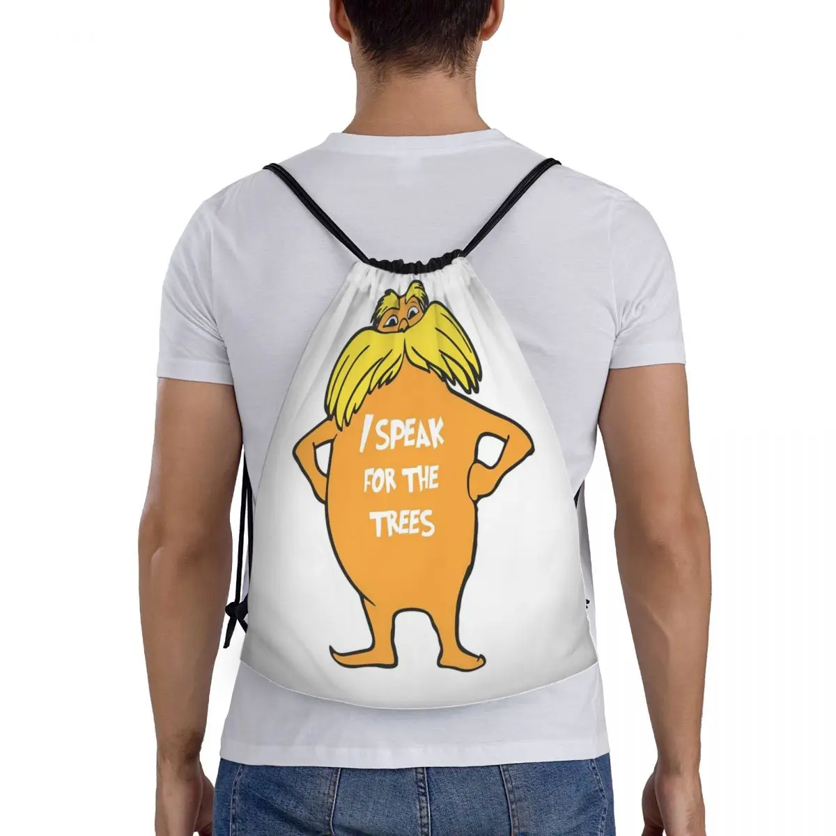 

Lorax I Speak For The Trees Backpacks Casual Drawstring Bags Storage Bag Book Bags for Man Woman School