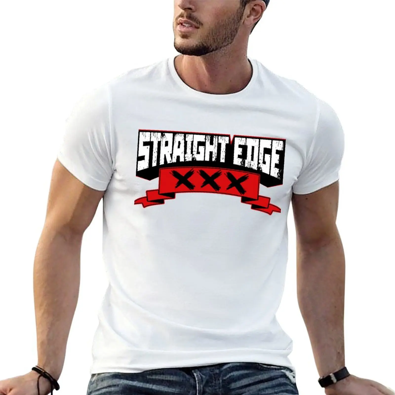 Straight Edge T-Shirt t shirts cotton 100% anime t shirts oversize cotton t shirts high quality T-shirt