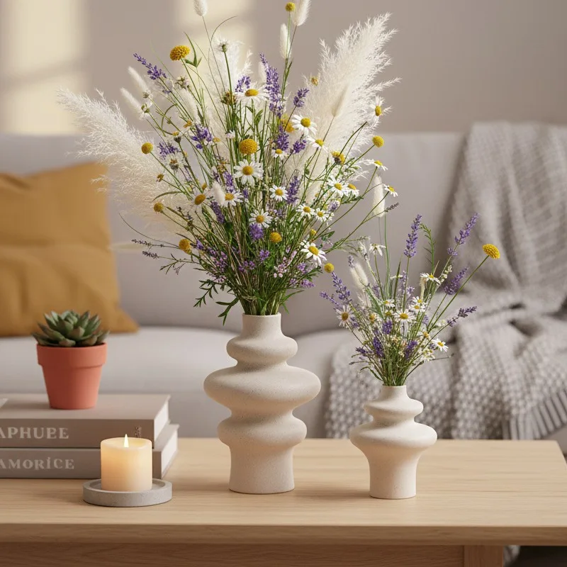 CAPRION Ceramic Vases Home Decor Nordic Room Modern Art Decoration Accessories Desktop Minimalism for Dried Flower Pampas Grass