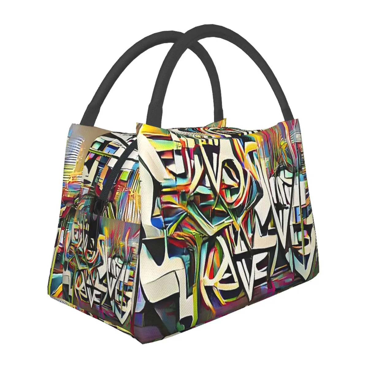 Urban Street Graffiti Art Lunch Bags, isolado Bento Box, sacola de piquenique impermeável, refrigerador, bolsa térmica para mulheres e estudantes